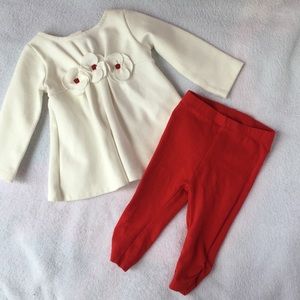 3-6 Month Baby Girl Matching Outfit, Red